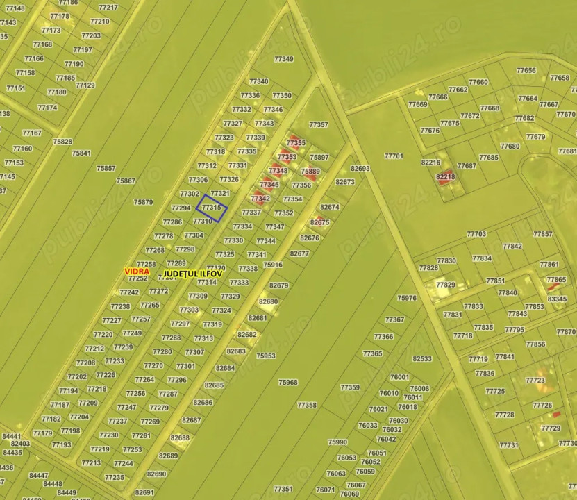 Vanzare teren intravilan 346, comuna Vidra, judet Ilfov