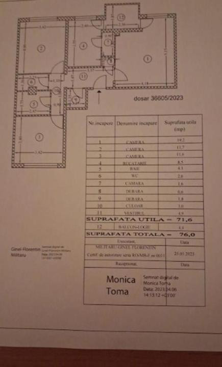 Vanzare apartament 3 camere Militari -Lujerului.