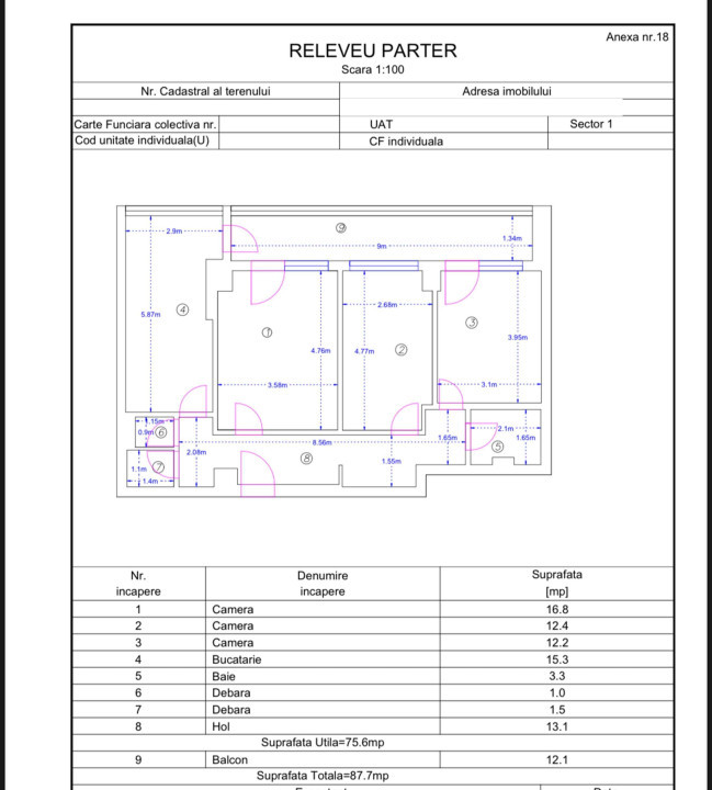 Vanzare apartament 3 camere Ion Mihalache Piata 1 Mai